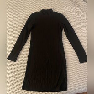 BB Dakota Black Mock Neck Mini Dress